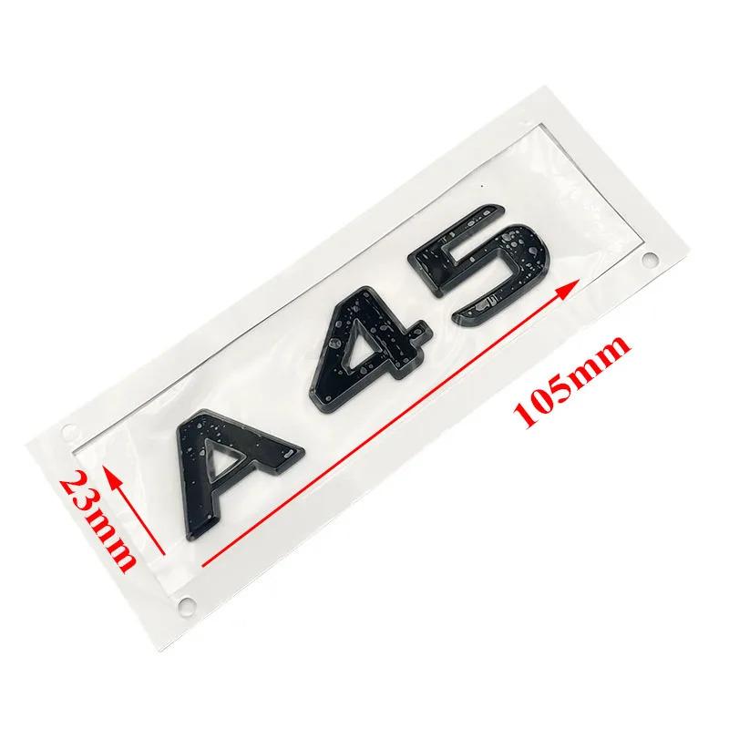 3D ABS Chrome Glossy Black A 45 Logo A45 Emblem Letters NJZW3 Auto Sticker Nameplate Car Trunk Badge For A45 Accessories