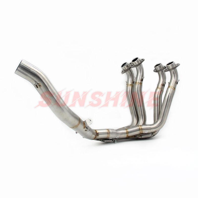 Exhaust Motorcycle Slip On Motorcross Front Pipe Full Systems Stainless Steel Connect Tube Link For GSXR1000 2017-2023