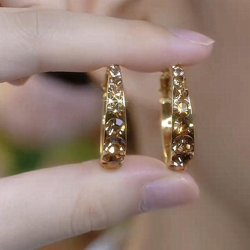 Exquisite braune Zirkon-Kreisohrringe für Damen, modisches, personalisiertes tägliches Accessoire, Party-Schmuck, Geburtstags-Jubiläumsgeschenke