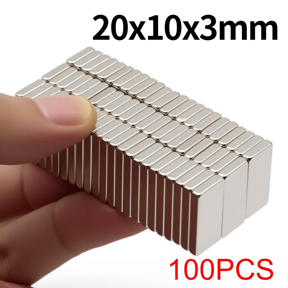 20x10x3mm Superstarker Neodym-Magnet N35 NdFeB Permanentmagnet-Block Leistungsstarke Magnete Kühlschrankmagnet