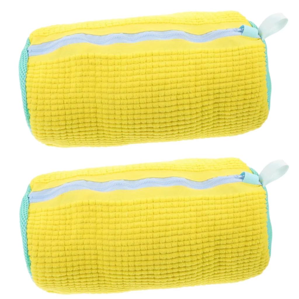 Durable Shoe Washing Machine Bag For All Shoe Types-Yellow With Blue Zipper,Ideal For Sneakers And Casual Shoes,Laundry Wash Bag