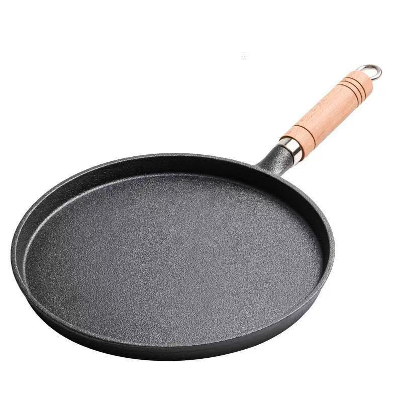 Thickened Non-Stick Cast Iron Flat-Bottom Pan for Pancakes, Pizza, Jianbing, and More.