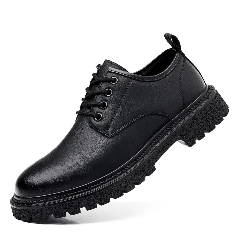 High Quality Retro Designer Shoes Men Business Casual Men Leather Shoes Cowhide Platform Shoes for Men British Style Work Shoe