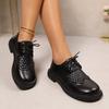 2025 Noi Pantofi cu Toc Jos Brogue cu Șireturi, Pantofi Plati Profesionali în Stil Britanic Vintage pentru Femei