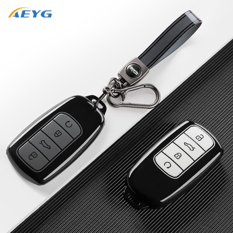 For Chery Omoda 5 C5 Tigo 7 8 Pro Max Tigo 7 8 Plus Arrizo 5 Plus Soft Tpu Car Key Case Cover Holder Fob Keychain Accessories