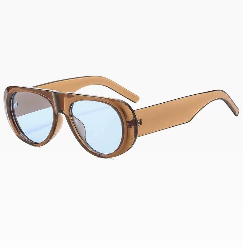 Trendy Women's Oval Cat Eye Sun Glasses Retro Style Pilot Personalized Eyeglass Summer UV Protection Eyeglasses UV400 Protection Gafas De Sol