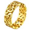 U7 Stainless Steel Hollow Out Irish Celtic Knot Triquetra Rings for Man Women Classic Symbols Unisex Couple Jewelry