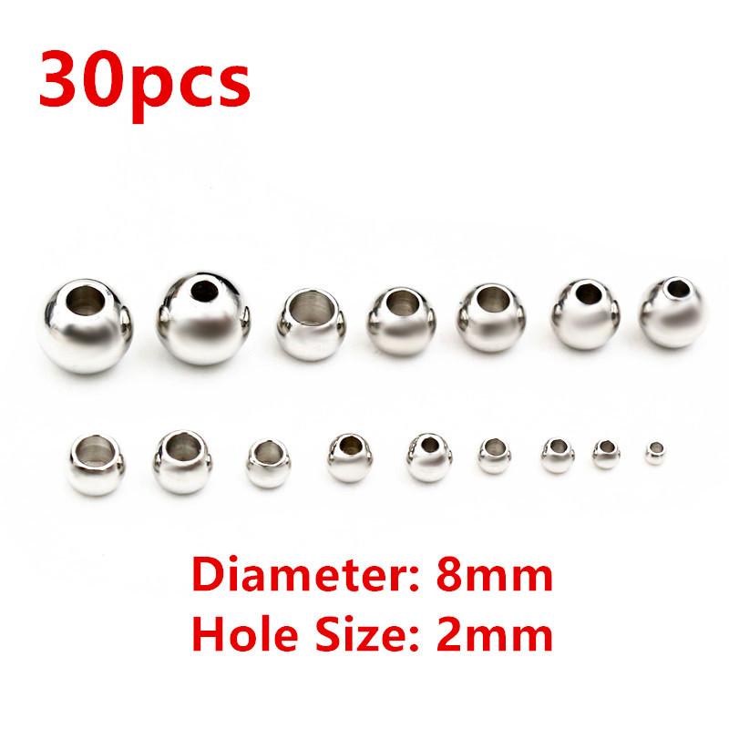 30-100 Stück 2-8mm Edelstahl Goldfarbe Abstandshalter Perlen Charms Lose Perlen DIY Armbänder Halsketten Perlen für Schmuckherstellung Charms