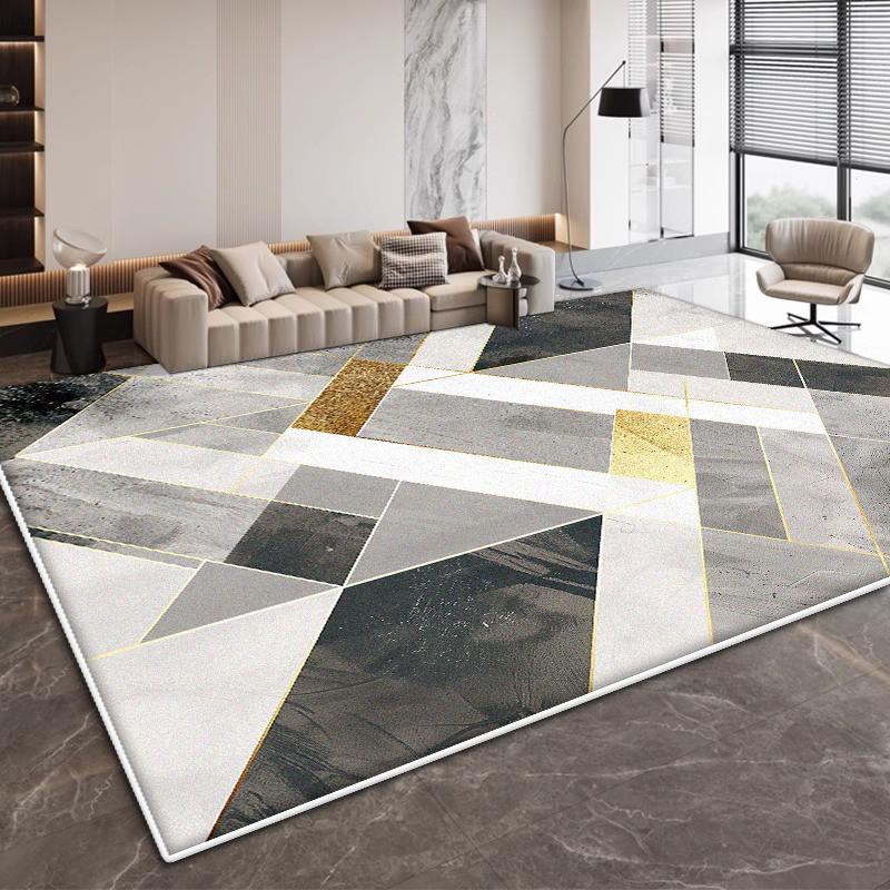 Modern Geometrisch Ontwerp Groot Antislip Wasbaar Zacht Tapijt voor Woonkamer Slaapkamer Kantoor Koffietafel Decoratie
