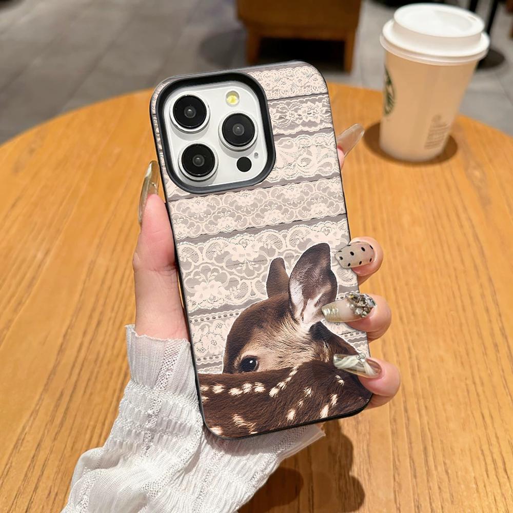 Pattern Deer Phone Case For Samsung S25 S24 S23 Ultra 24FE A56 A55 A53 A54 A34 A16 A35 A36 A26 A05S A06 A07 A15 A17 Cover Cases