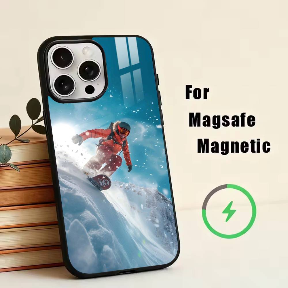 S-Skiing  Phone Case For iPhone17,16,15,14,13,12,11 Plus,Pro Magnetic with Magsafe Wireless Charging