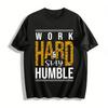 Vintage Distressed HARD Letter Print Casual Short Sleeve Trendy Top Pure Cotton T-shirt