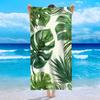 Tropical Monstera Palm Leaf Print Beach Towel Green Botanical Leaves Quick Dry Soft Absorbent Sand Free Beach Blanket for Beach