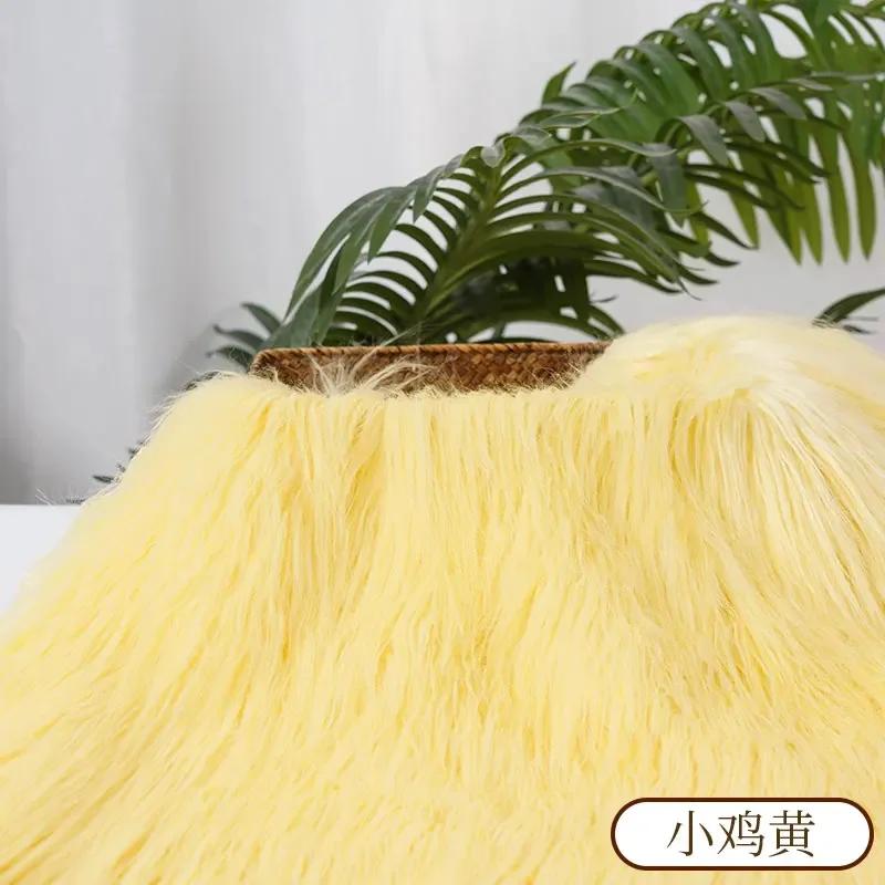 25x45cm Long Faux Fur Fabric For Needlework Animal Suit Fur Material DIY Doll Hair 9cm Long Hair Plush Sewing Fabric