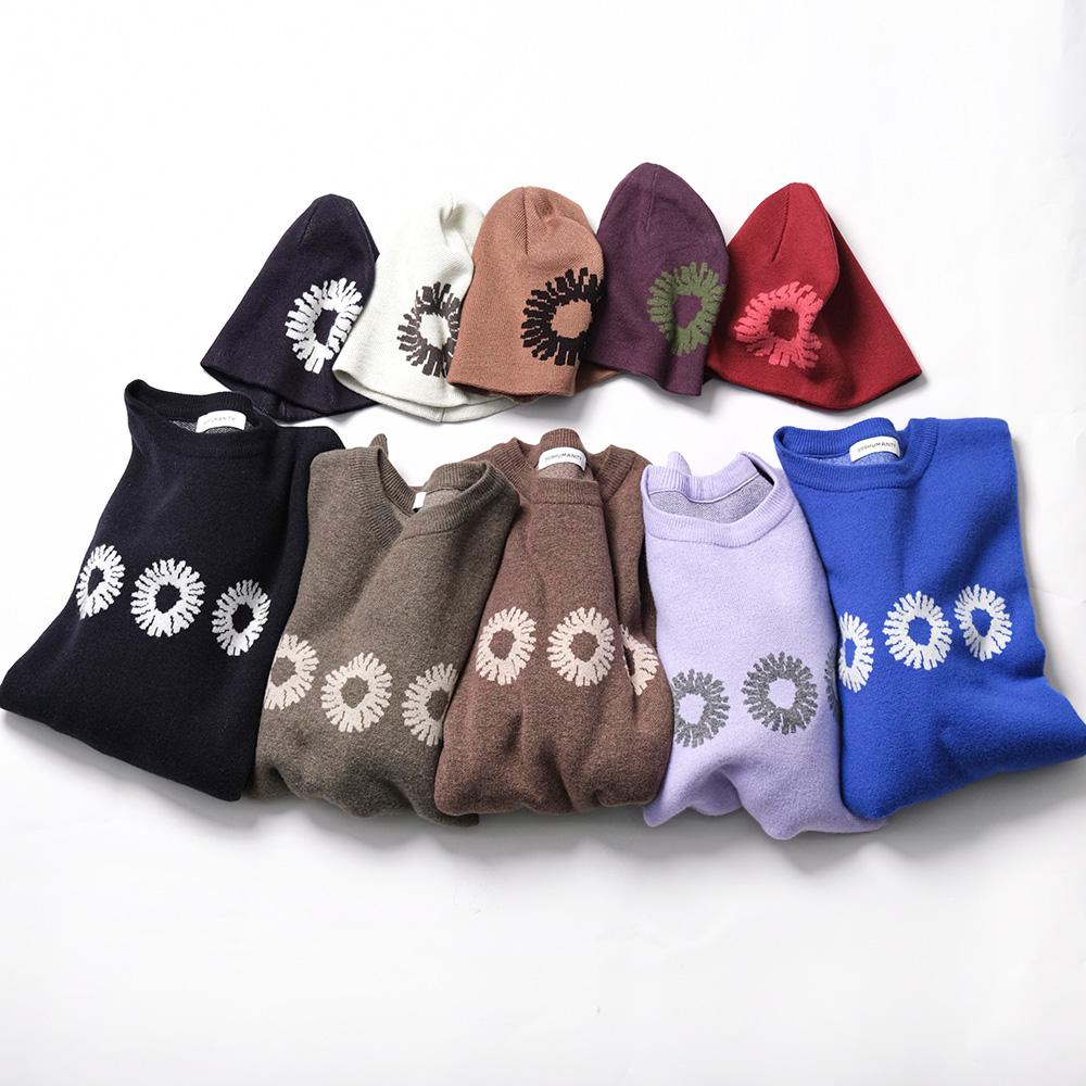 999Hyumeoniti Logo Symbol Jacquard Beanie (Burgundy)