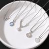 New Chalcedony Round Pendant Necklace Women's Summer Versatile Collarbone Chain Personalized Temperament Accessories