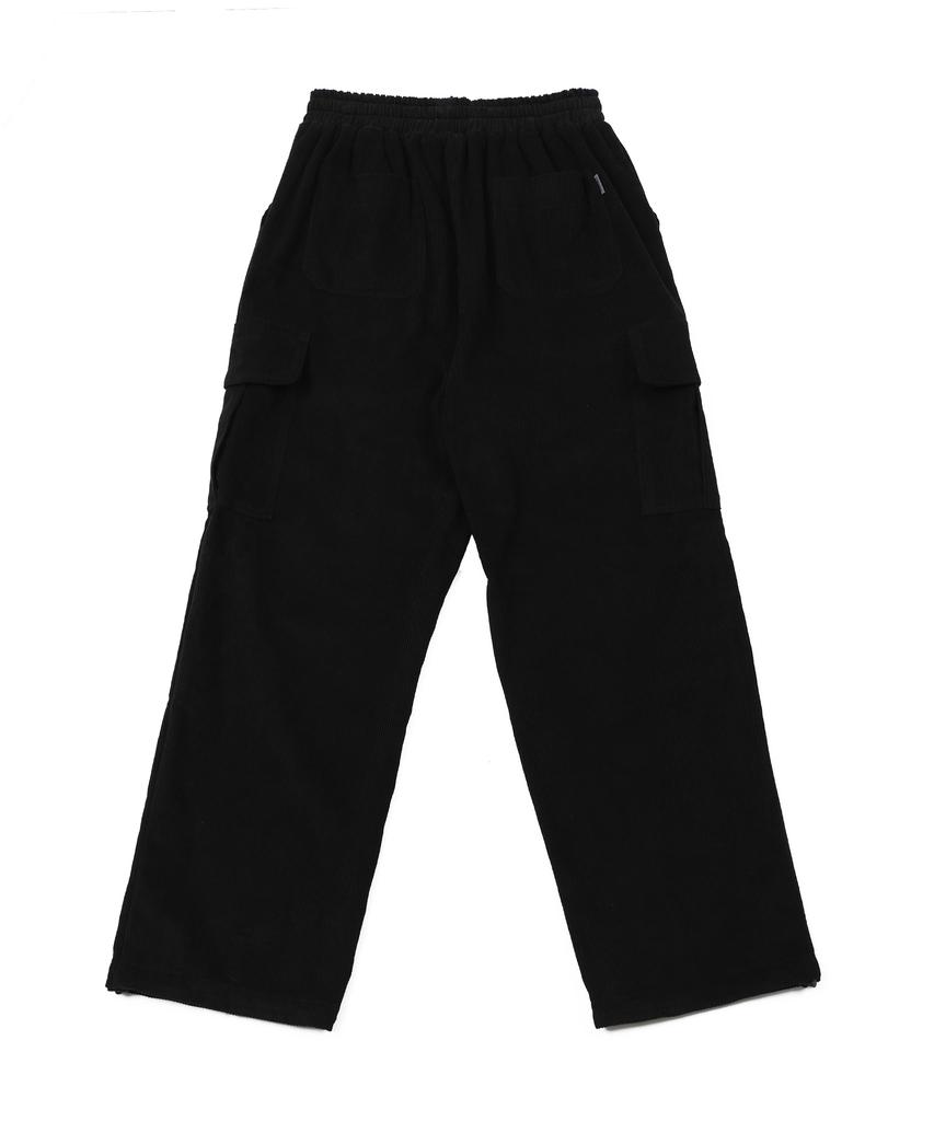 ARCANE FUNK Corduroy Cargo Wide Pants Black
