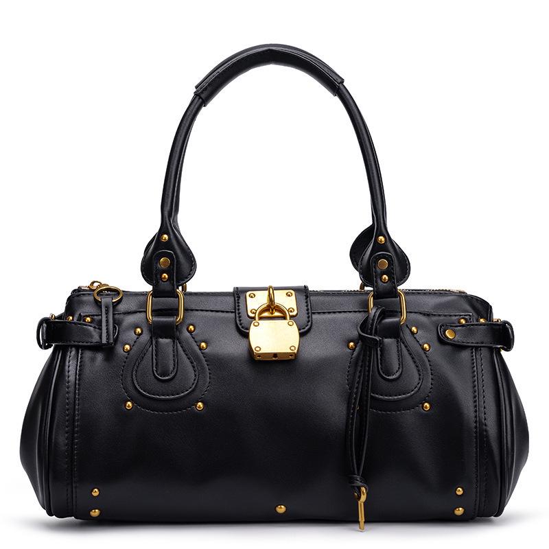 Trendy Classic Rivet Motorcycle Pillow Handbag - Large Capacity Women's Bag