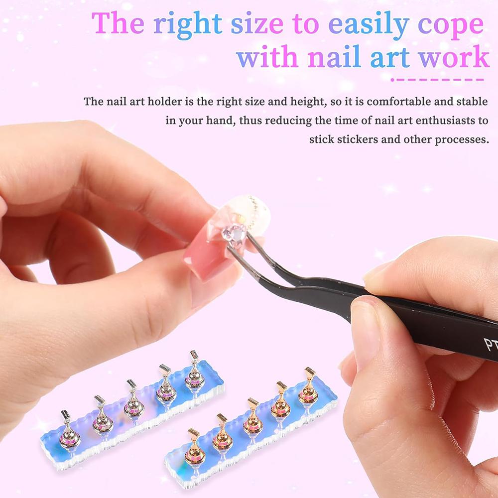 New 2Pcs Nail Stand Hand Practice Magnetic Nail Art Tools For Homes And Salons