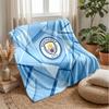 Manchester City Theme Blanket Soft Flannel Blanket Plush Throw Blanket Cozy Sofa Bed Blanket for Home Decor