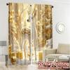 2pcs,Curtains Cute Deer Christmas Gift (2) Chic Light Filtering Curtains Machine Washable Fabric Curtains Decorations For Home