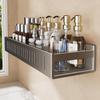 Gunmetal Gray No-Drill Wall-Mounted Bathroom Shelf and Toilet Storage Rack