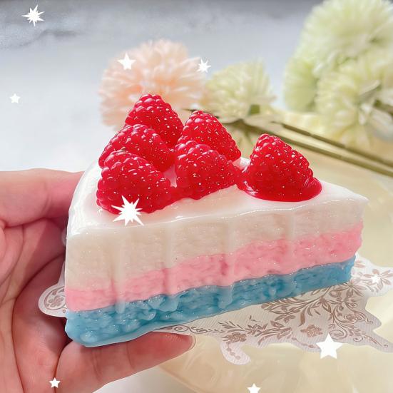 Basque Cake Squeeze Toy Stress Relief Blueberry Strawberry Cake Pinch Toy Focus Aid Anti-anxiety Simulated Dessert Hand Relaxation