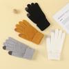 KaltSaison Plus Samt Einfache Warme Handschuhe Touchscreen Kältefest Draußen Reiten Einfarbige Handschuhe Fünf Finger Wolle Winddichte Handschuhe