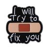I Will Try To Fix You Enamel Pin Rock Band Music Lyrics I Want Something Just Like This Brooches Lapel Badge Jewelry Gifts