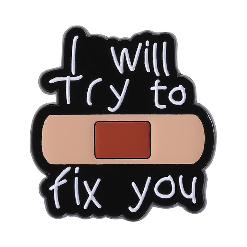 I Will Try To Fix You Enamel Pin Rock Band Music Lyrics I Want Something Just Like This Brooches Lapel Badge Jewelry Gifts