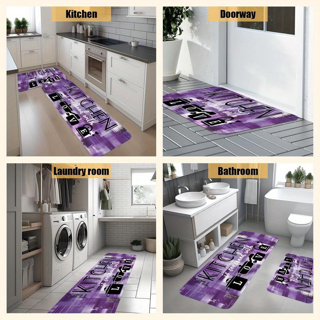 1PC Modular Flow Pattern Kitchen Rug Non-Slip Door Mat Pop design Bathroom Rug Bath Mat Carpet for Home Sink Laundry ecoreeree