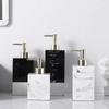 Quadratischer Seifenspender aus Marmor, kreative quadratische Emulsionsflasche aus Kunstharz, Badezimmer-Accessoires, Emulsionsflasche, Badezimmer-Dekoration