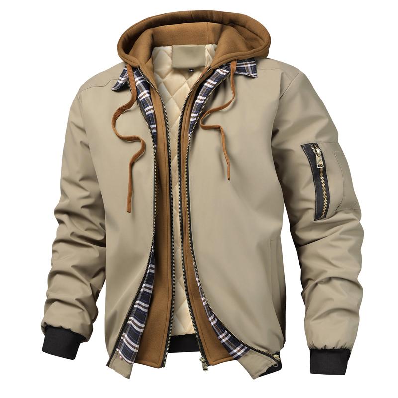 Herbst Winter Herren Warme Bomberjacke Outdoor Mann Dicke Windjacke Wandern Kapuzenmäntel Herren Thermisch Sport Reißverschluss Parkas Jacke