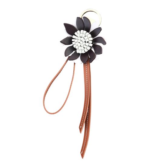 Bag Pendant Imitation Leather Sunflower Shape Hand-Cut Crossbody Bag Pendant Bags Keys Summer Accessory