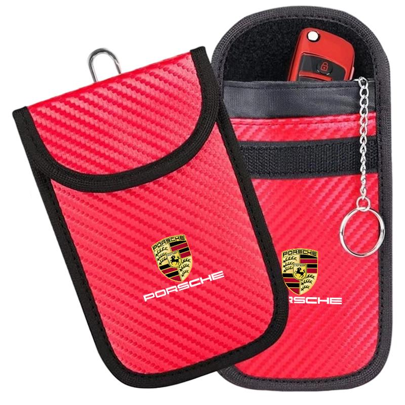For Porsche NO10Car Key Case Signal Blocker Bag RFID Shielding Pocket for Porsche 718 Cayenne Panamera 911 Macan Taycan Cayman Boxster Sticker