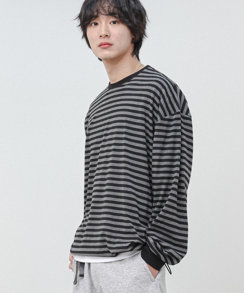 Modernoment Striped Oversized String Long Sleeve [Khaki]