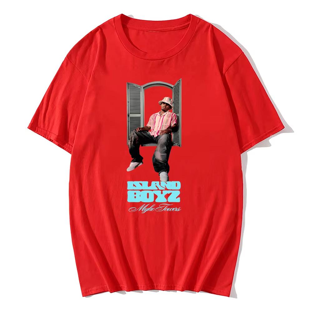 Rapper Myke Towers Graphic T-shirts ISLAND BOYz Men Women Fashion Hip Hop TShirt Comfort Cotton Tops Autumn and Winter Innerwear