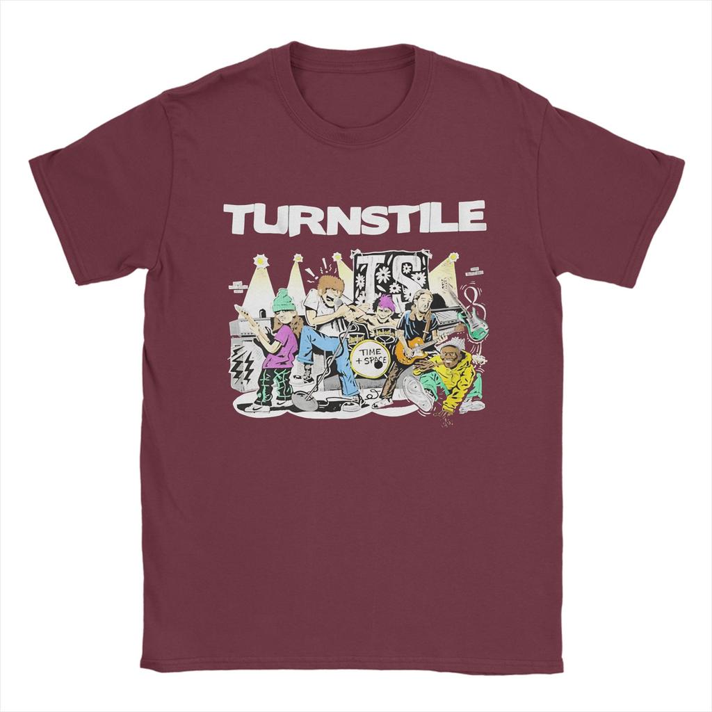 Turnstile  Pure Cotton T Shirt For Unisex Summer  Y2K Funny T Shirts Crewneck Novelty Tees Oversized Wholesale Tops