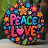 Hippie Peace Love Metal Sign Colorful 2D Flat Print Vintage Retro Wall Decor for Bar