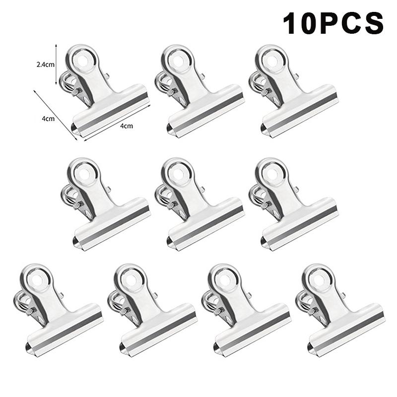 10Pcs Heavy-Duty Stainless Steel Food Bag Sealing Clips - Air-Tight, Reusable Multipurpose Clips For Kitchen, Office, School