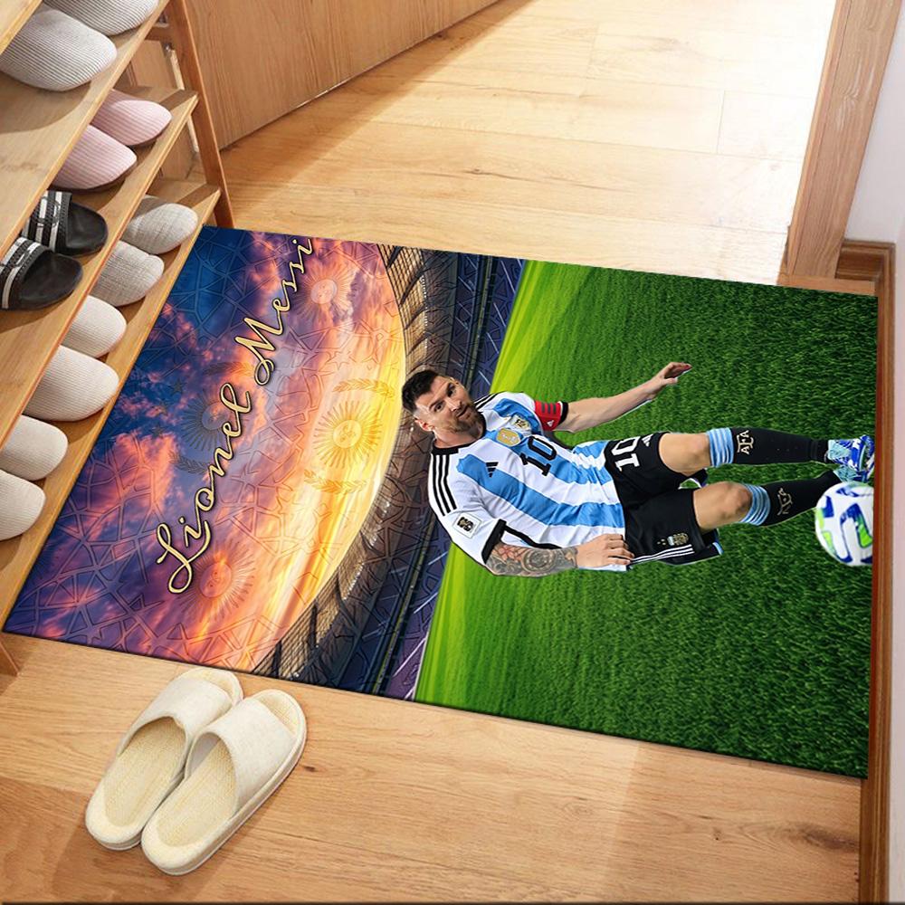 Messi 469 Floor Rug Office Rug Suitable for Bedrooms Living Rooms Kitchen Game Room Anti-slip Rug Office Home Decor Best for Christmas