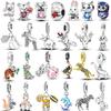 Animal Charms Copper Pet Cat Doggy Paw Sloth Giraffe Glass Beads Fit Original Bracelets Women' Diy Jewelry