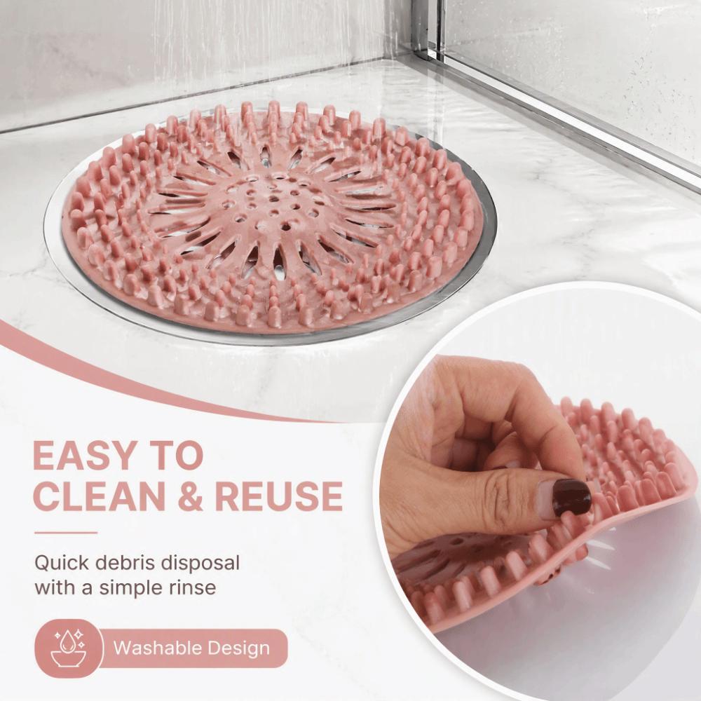 4 PCS Pink Green Floor Drain Strainer TPR Bathtub Drain Cover Durable Shower Drain Cover Bathtub