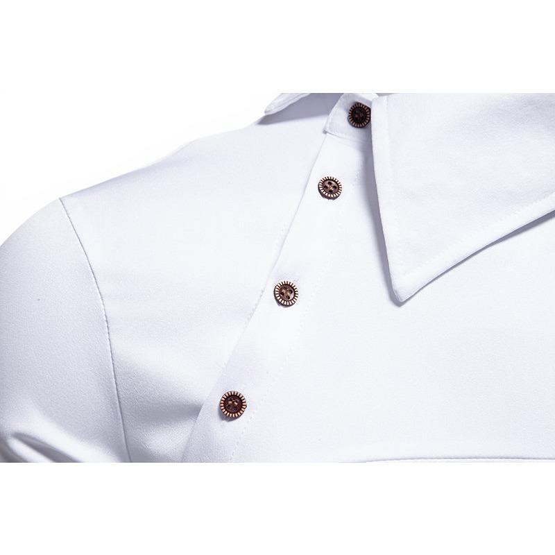 Men S Long Sleeve Solid Color Slim Fit Casual Shirt