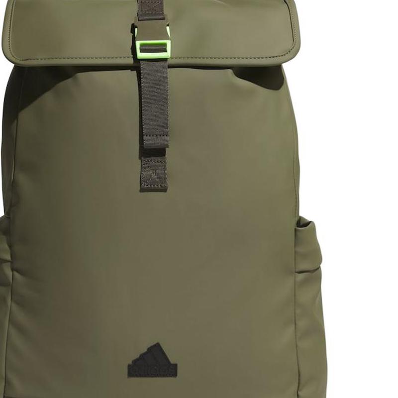 Adidas Polyurethane, Artificial Leather Backpack Regular Unisex Army Green JF6587
