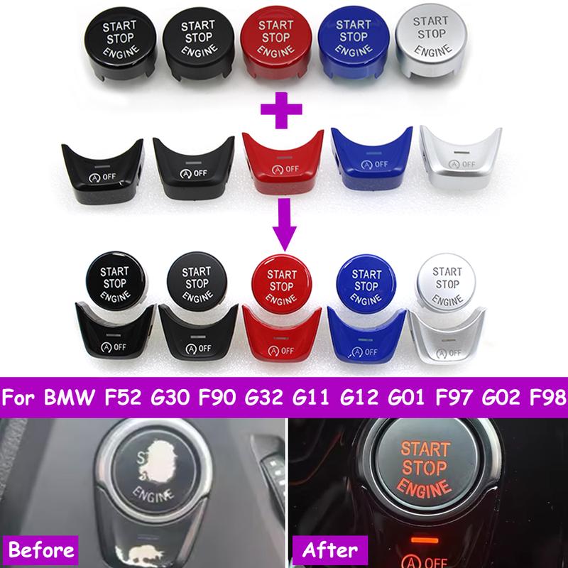 F52 G30 G31 G01 G08 G02 F98 G32 G11 G12 Engine Ignition Start Stop OFF Switch Button Cover Trim For BMW 1 5 6 7 X3 X4 Series