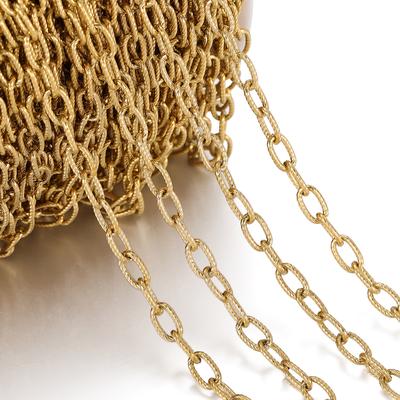 1m Stainless Steel Knotted Chain Golden Color O Clasp Chain for Jewelry Making DIY Link Necklace Bracelet Accessories