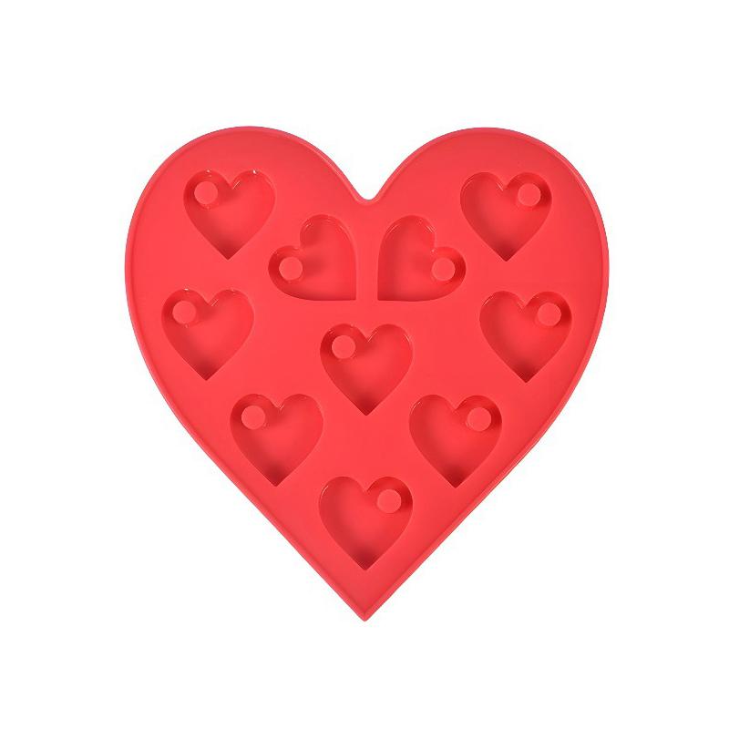 Diy Heart Shape Silicone Keychain Mold Jewelry Hanging Pendant Resin Mould