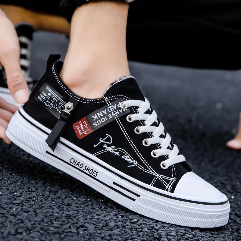 Fashion Spring 2025 New Breathable Men's Canvas Shoes Hong Kong Style Casual Low-top Board Shoes