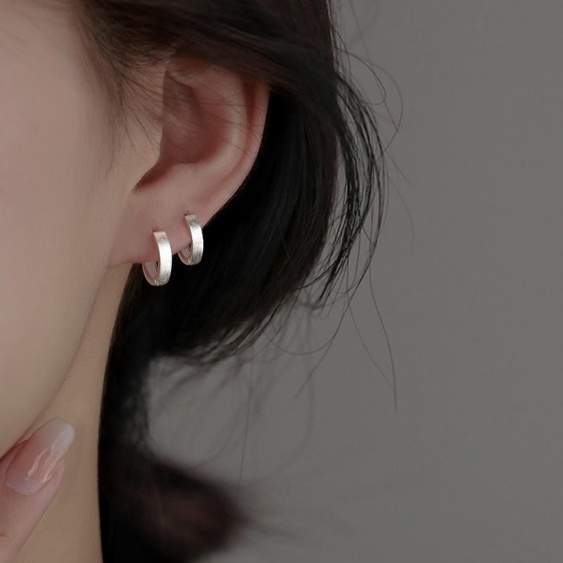 New 925 Sterling Silver Round Earrings Cool Charm Simple Style Earrings Beautiful Jewelry for Women Birthday Party Gift